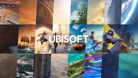 Vários jogos da Ubisoft e sua logo no meio